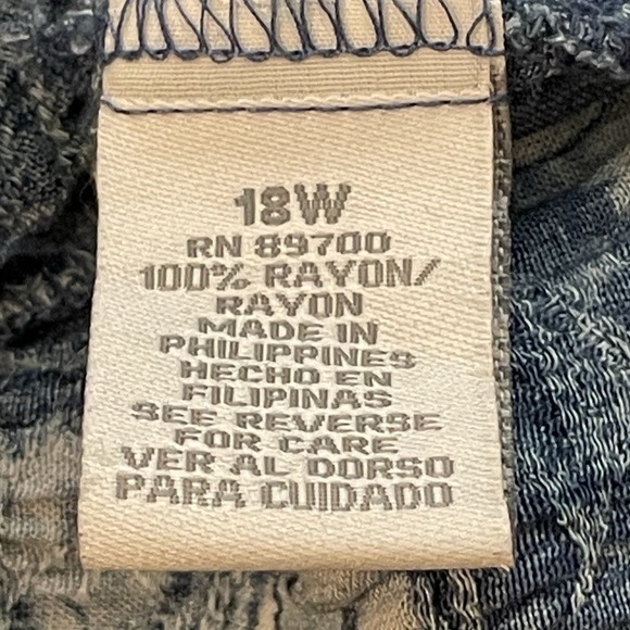 Dress Barn Womens 18W Tropical Print Sleeveless Midi Dress‎ Blue Vacation Beach - Picture 10 of 11